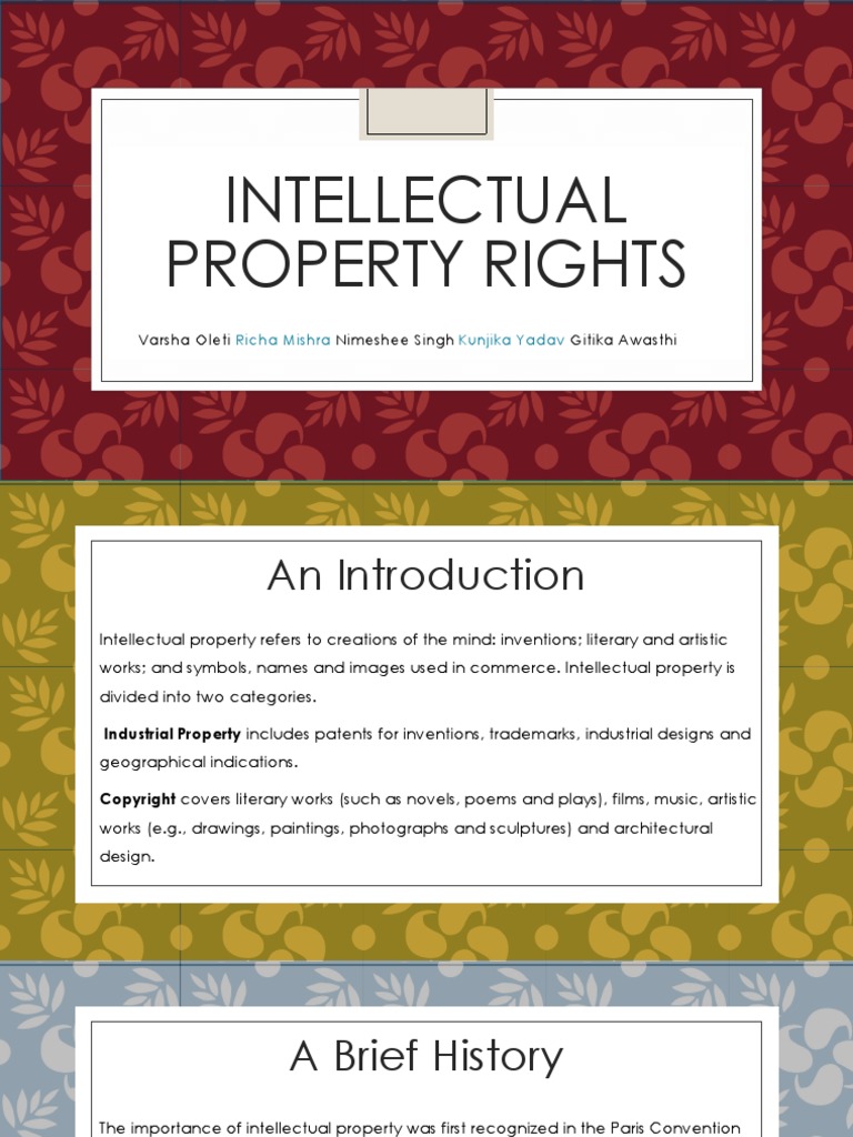 classification of intellectual property rights intellectual property rights notes